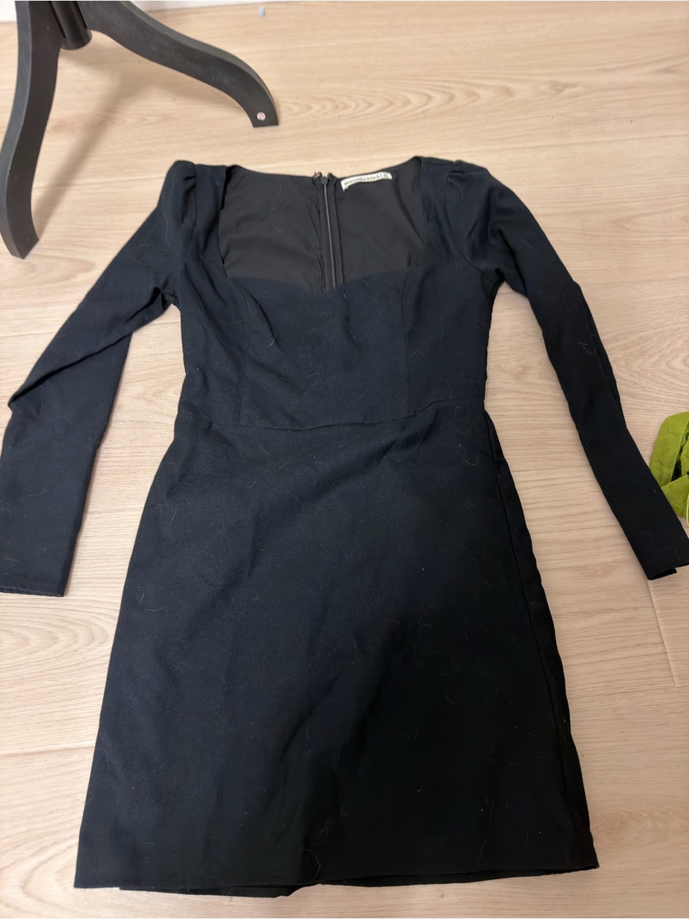 Abercrombie & Fitch Black Long-Sleeve Mini Dress